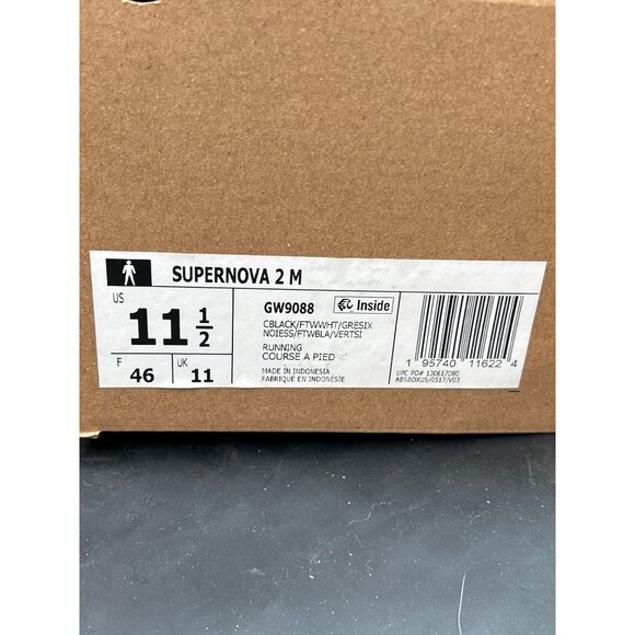 Adidas Supernova 2 M Mens Running Shoes GW9088 Black/White Size 11.5 - Picture 4 of 9